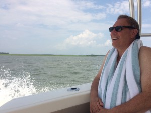 Vince on boat